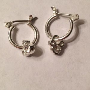 Silver Mickey Mouse hoops-